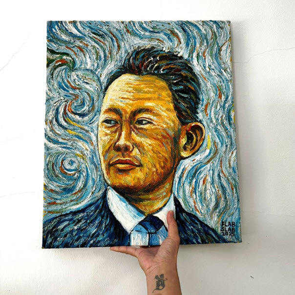 "Lee Kuan Yew" Original Oil Painting by Jeffrey Koh of @flabslab